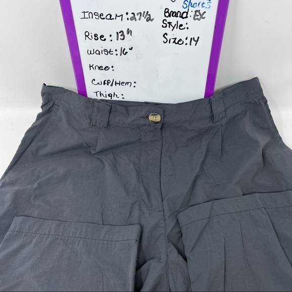 ExOfficio Bugs Away Gray Straight Leg Hiking Field Pants 14 Nylon High Waist - Picture 7 of 15